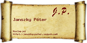 Janszky Péter névjegykártya