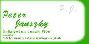 peter janszky business card